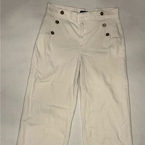 Ann Taylor White Wide Leg Trousers Jeans